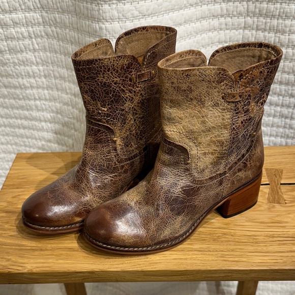 Diba True Shoes - DIBA TRUE West Haven Vintage Distressed Brown Leather Boots size 6.5 MSRP $175